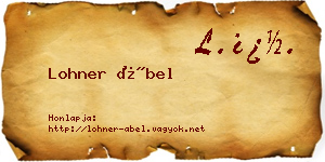 Lohner Ábel névjegykártya